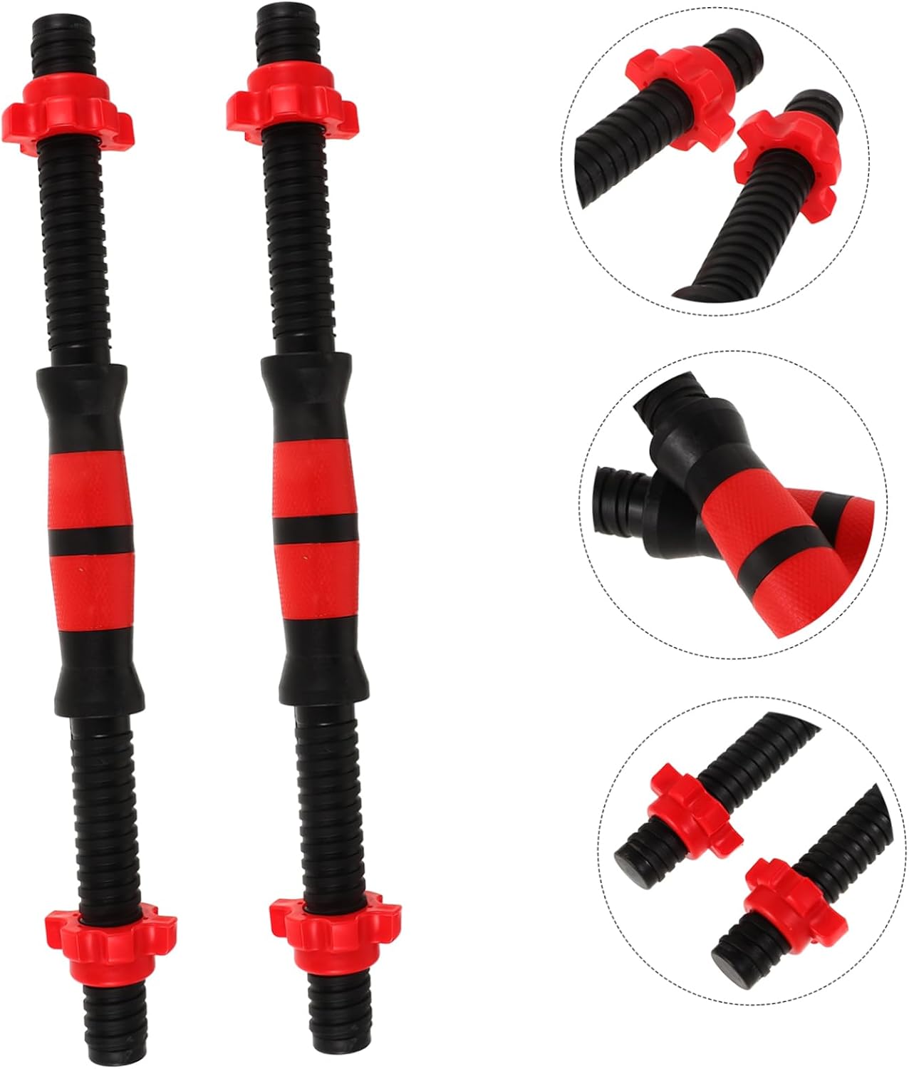 POPETPOP 2pcs Dumbbell Bars Handles Spinlock Collar Set for Gym Equipment Strength Training Barbell