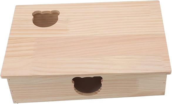 Hamster House with Movable Roof 6 Bedrooms for Pets, Hideout Cabin, Log House, to Hide and Explore Hut Cage Accessories for Dwarf Hamster, Gerbil, Rat