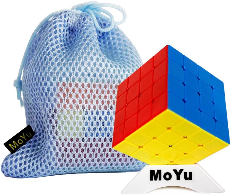 OJIN MoYu MFJS MoFang JiaoShi Meilong 4 4x4x4 Cube Cubing Classroom Smoothly Fast Puzzle Brain Teasers Cube Puzzle with One Cube Tripod and One Cube Bag(Multi Color)