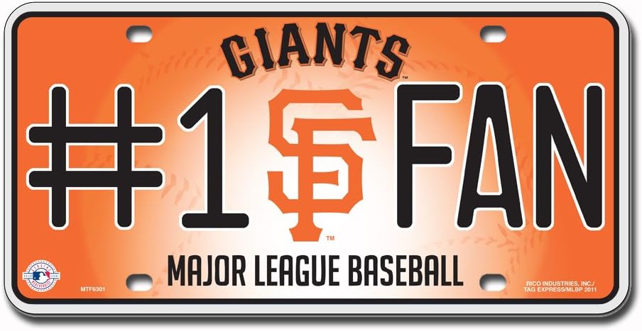 Rico MLB #1 Fan Metal Auto Tag