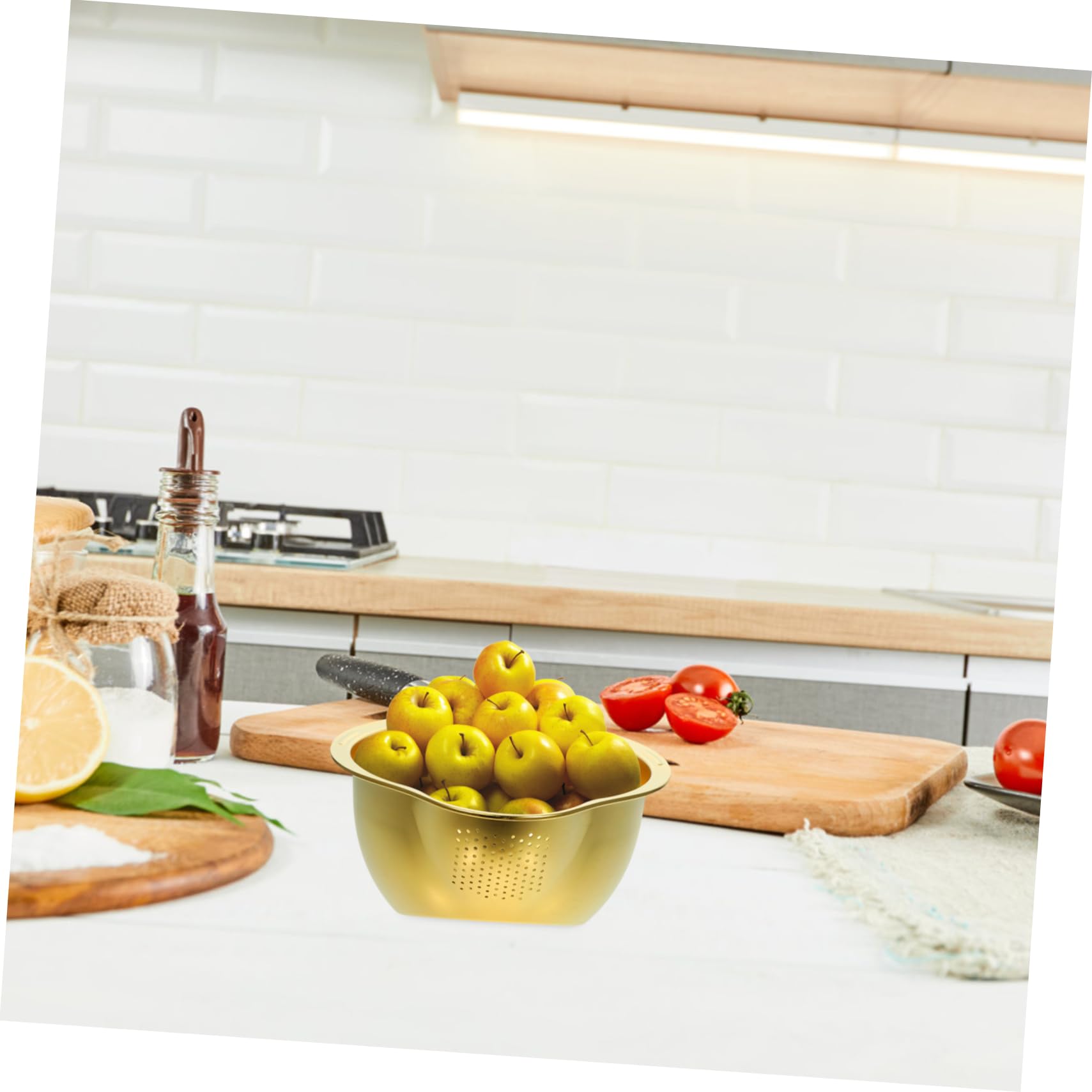 Escurridor de Arroz y Verduras de Acero Inoxidable para Uso Doméstico, Cesta Resistente con Superficie Lisa y Diseño Duradero para Lavado y Almacenamiento