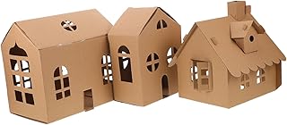3pcs House Kit for Cardboard DIY Playhouse for Creative Art Projects Lig...