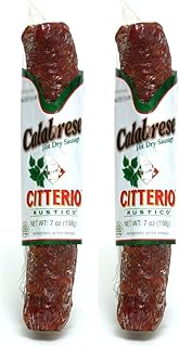 Citterio Calabrese Hot Dry Sausage 7 Oz Salumeria - Antipasto 2 Pack