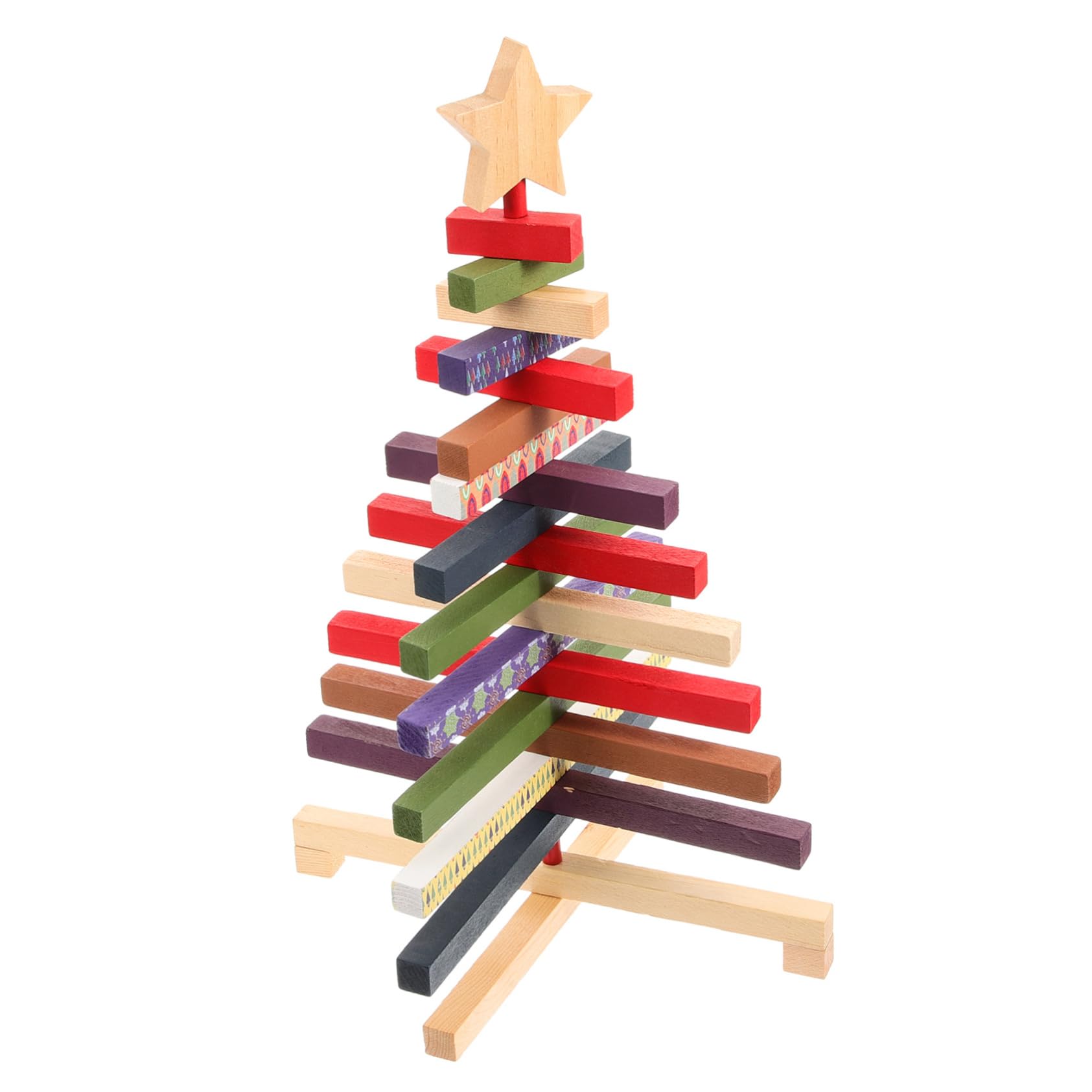 Alipis Albero di Natale in Legno Rustico Decorazione Natalizia da Tavolo Ornamento per Festa di Natale Centrotavola per Casa