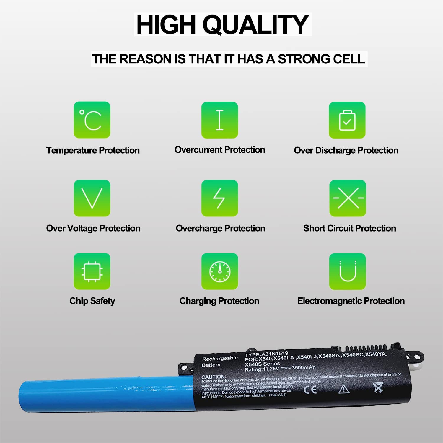 11.25V 3500mAh A31N1519 Batterie, Remplacer pour Batterie ASUS R540l / Batterie ASUS X540L, ASUS X540 X540LA X540LJ X540SA X540YA X540S F540 F540L F540LA F540S F540Y R540