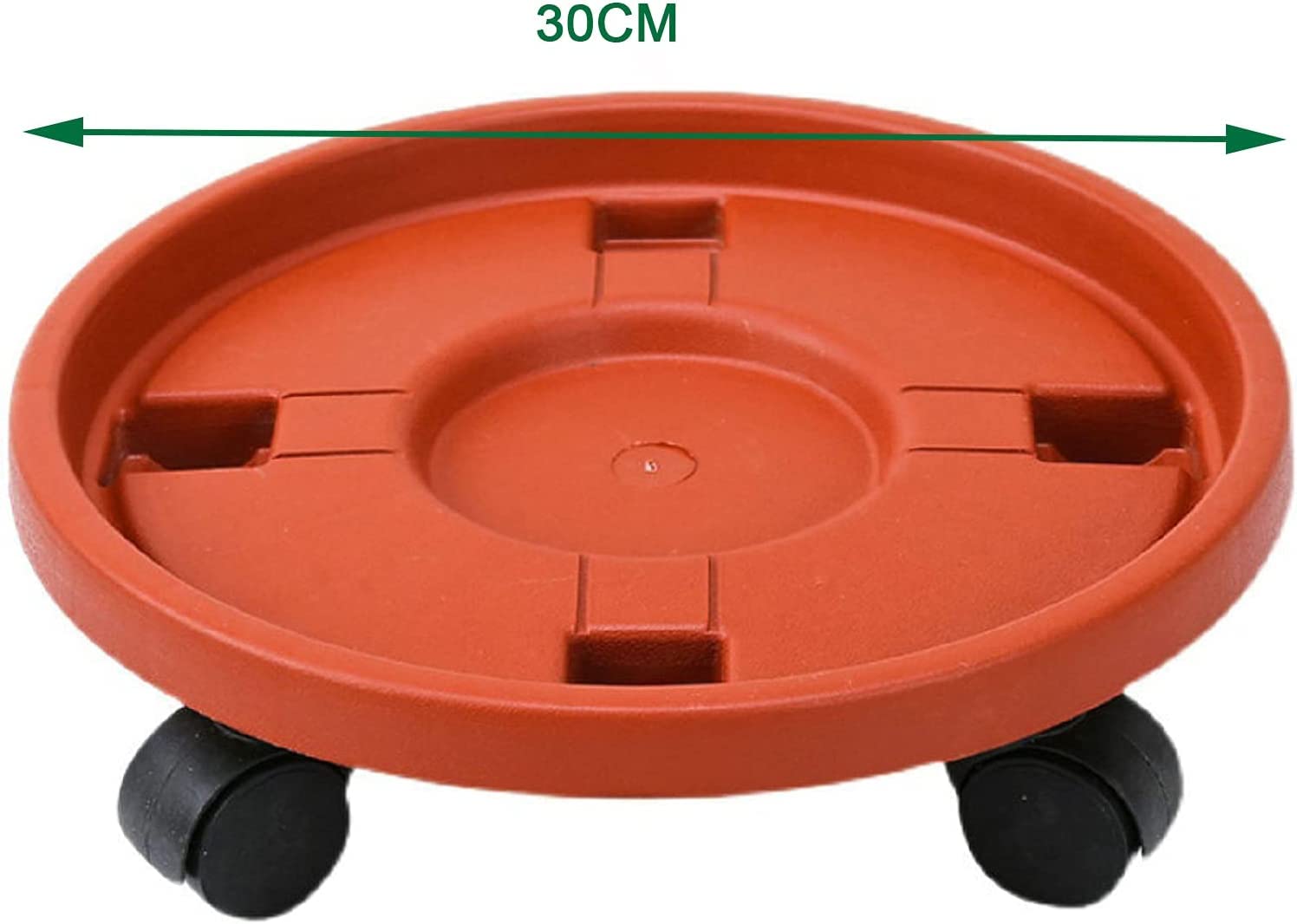 Pflanzentrolleys mit Rädern, robust, 3-teilig, rostfrei, Caddy mit 12-Zoll-Rollständer, runden Rollen, beweglicher Blumentopfpalette für drinnen und draußen, Topfpflanzen