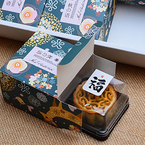 50 Pack Black Bottom Clear Cover Plastic Mini Cake Box - Muffin Box - Moon Cake Box - Mung Bean Cake Snow Mei Niang Box（Bottom 2 1/4 Inch X High 1-1/2 Inch） #TOP5
