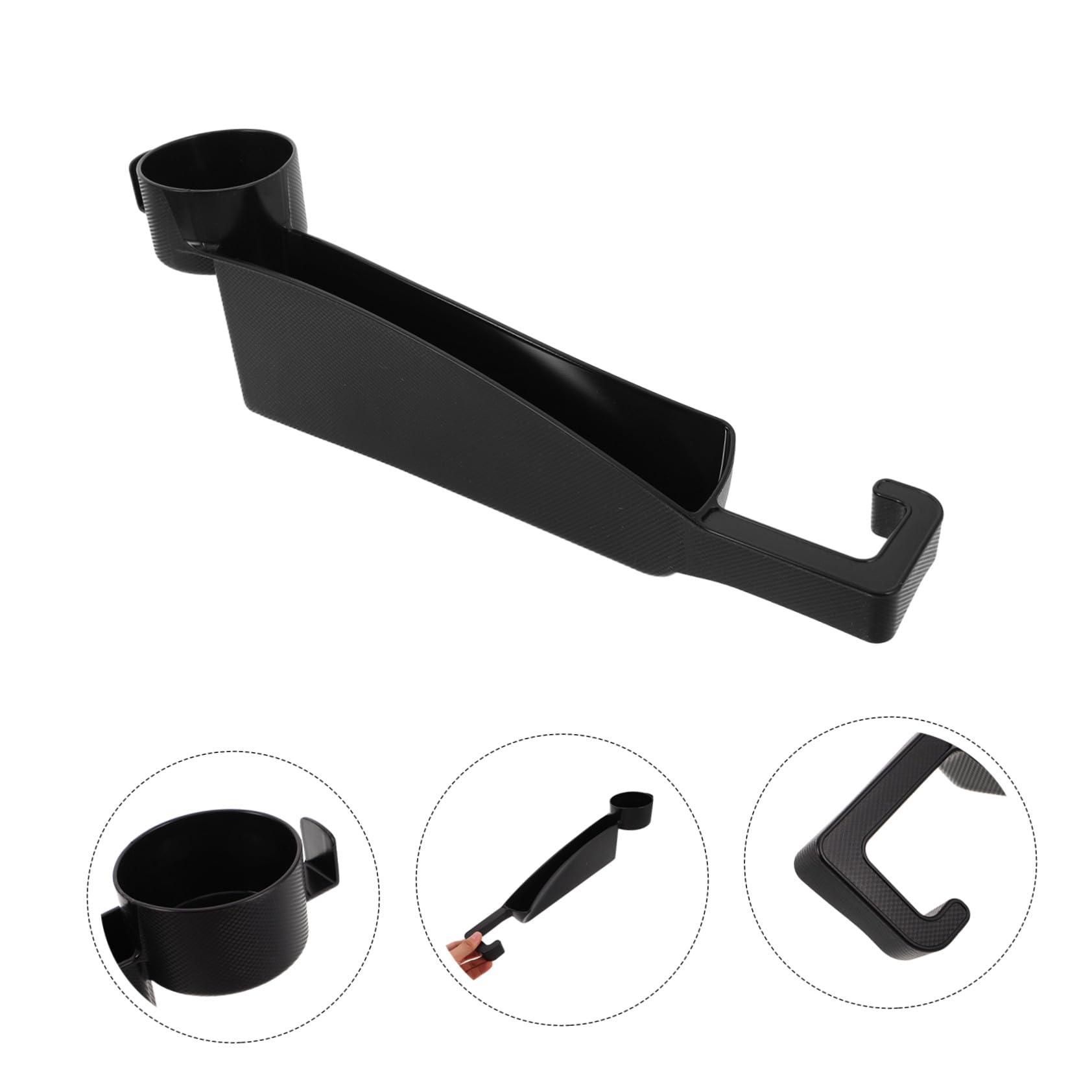 Caja de almacenamiento para huecos de coche Organizador de almacenamiento de SUV organizador de asiento de coche contenedor abs Black