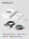 Hagibis Magnetic Cell Phone Cooler Ultrathin Cooling Fan Portable Lightweight Mobile Phone Radiator for iPhone 15 Pro Max, MagSafe Series, iPad Pro, Android, Tablet (Grey) gallery image
