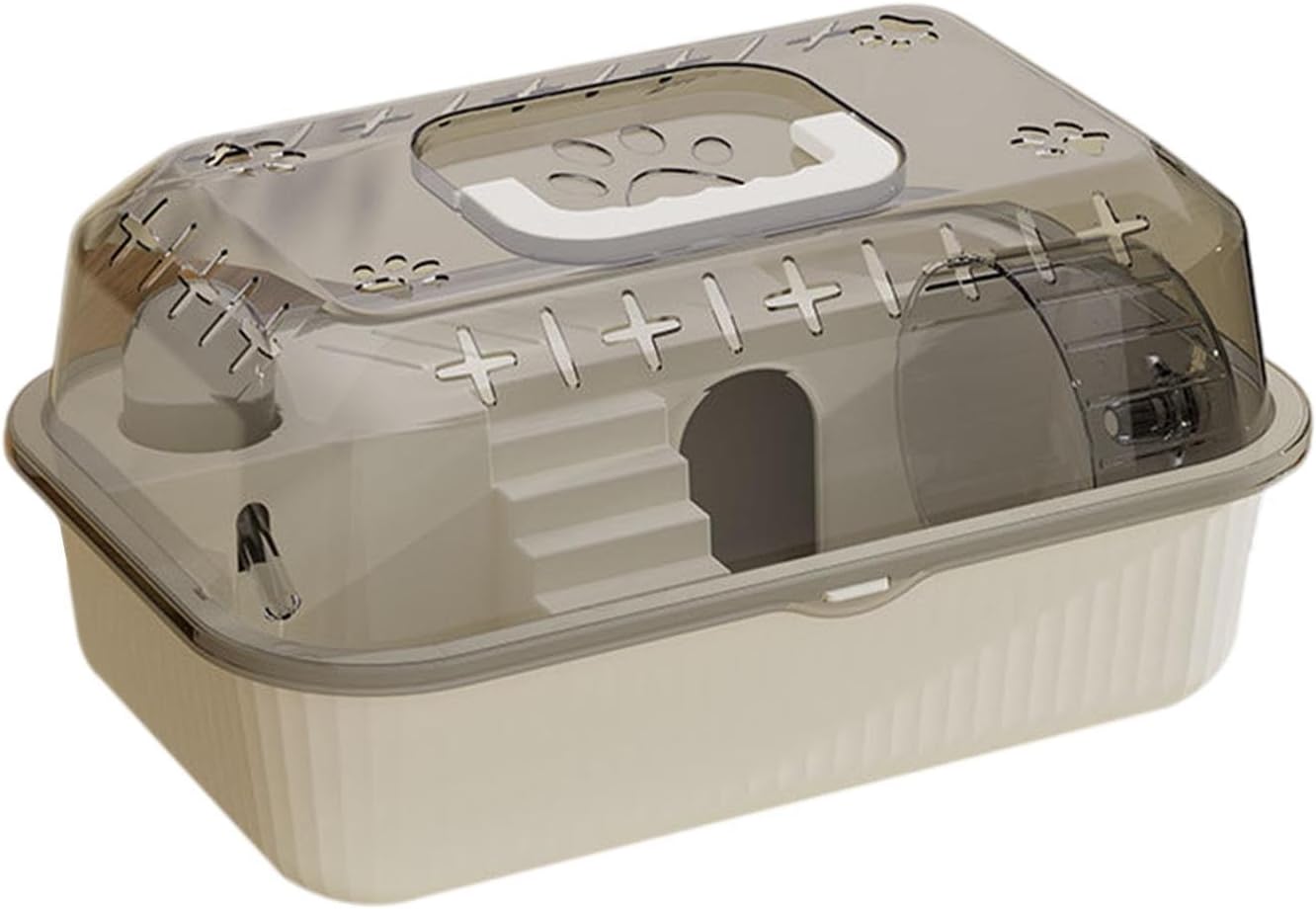 Hamster Cage, Small Containers, Transparent Container, Outer Cage, Transparent Small Pet Revener, Small Pet Container, Beige
