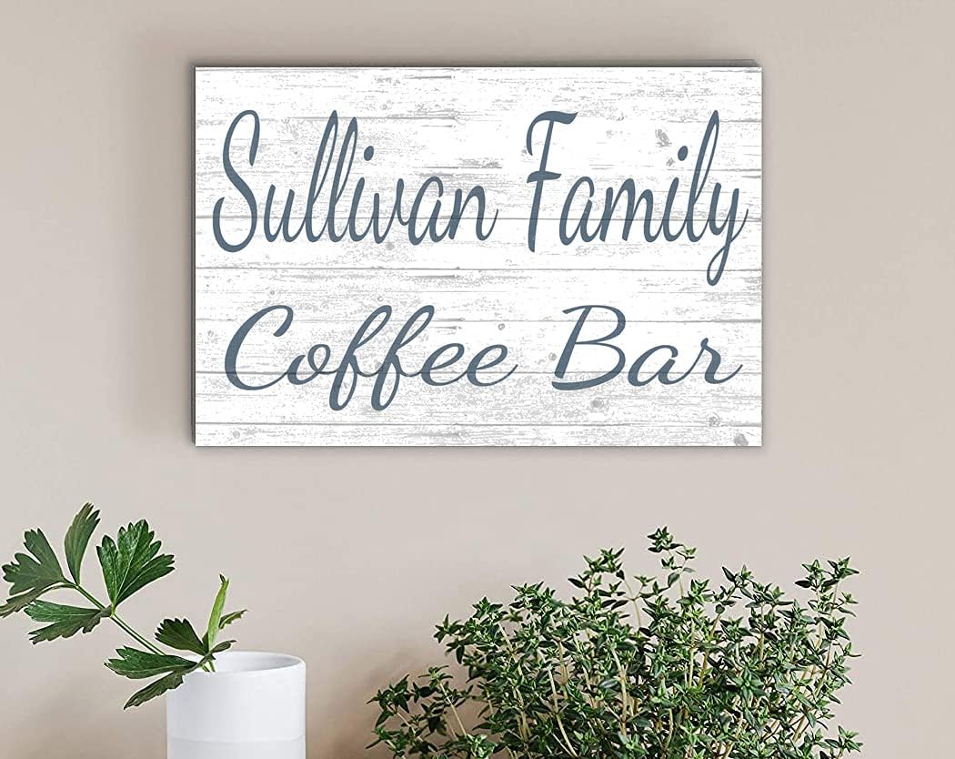 Broad Bay CUSTOM Coffee Sign for Coffee Bar or Kitchen Decoration - SOLID WOOD - 16in x 10.5in - for Home, Office, Housewarming Gift Idea (Coffee Bar)