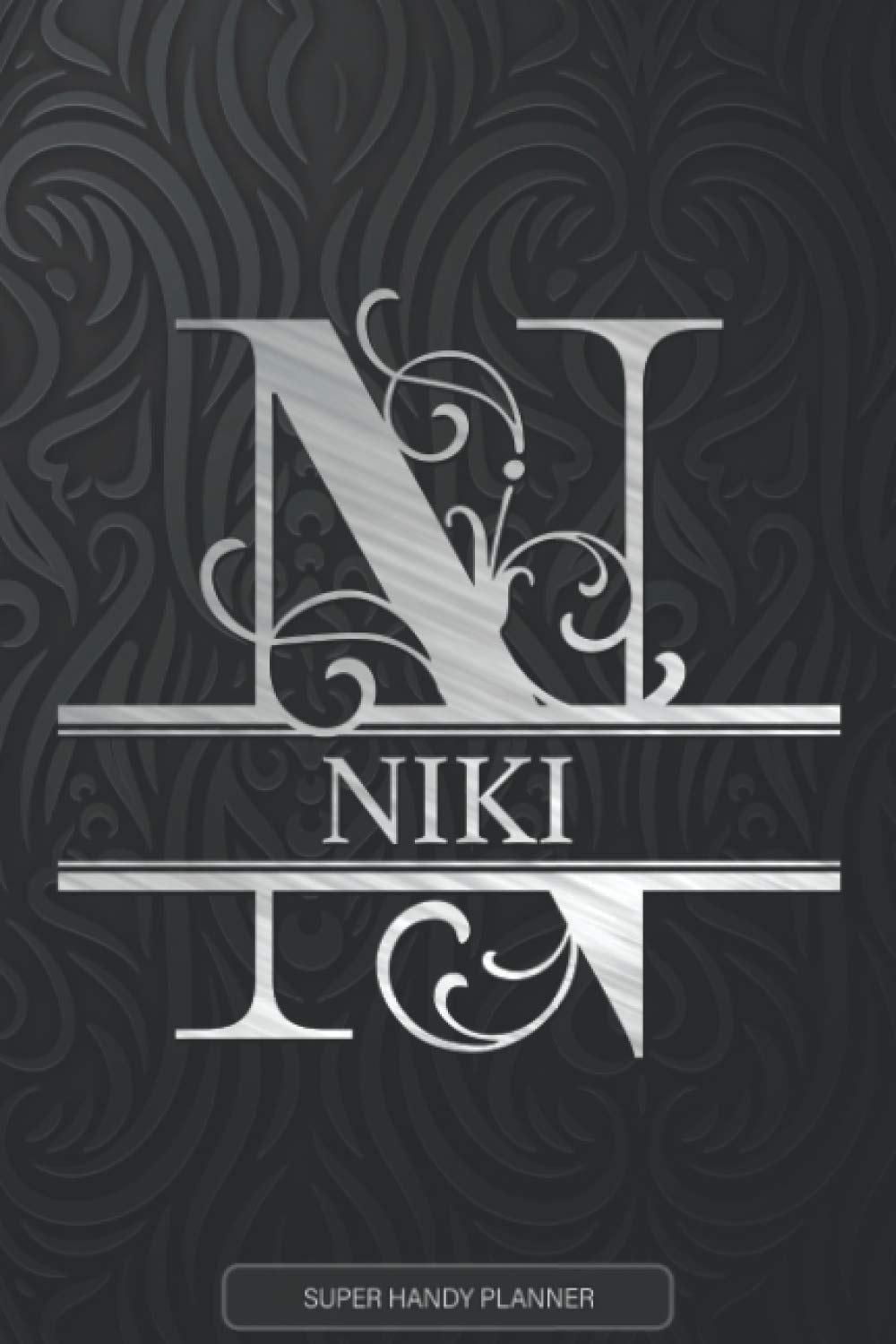 Niki: Monogram Silver Letter N The Niki Name - Niki Name Custom Gift Planner Calendar Notebook Journal