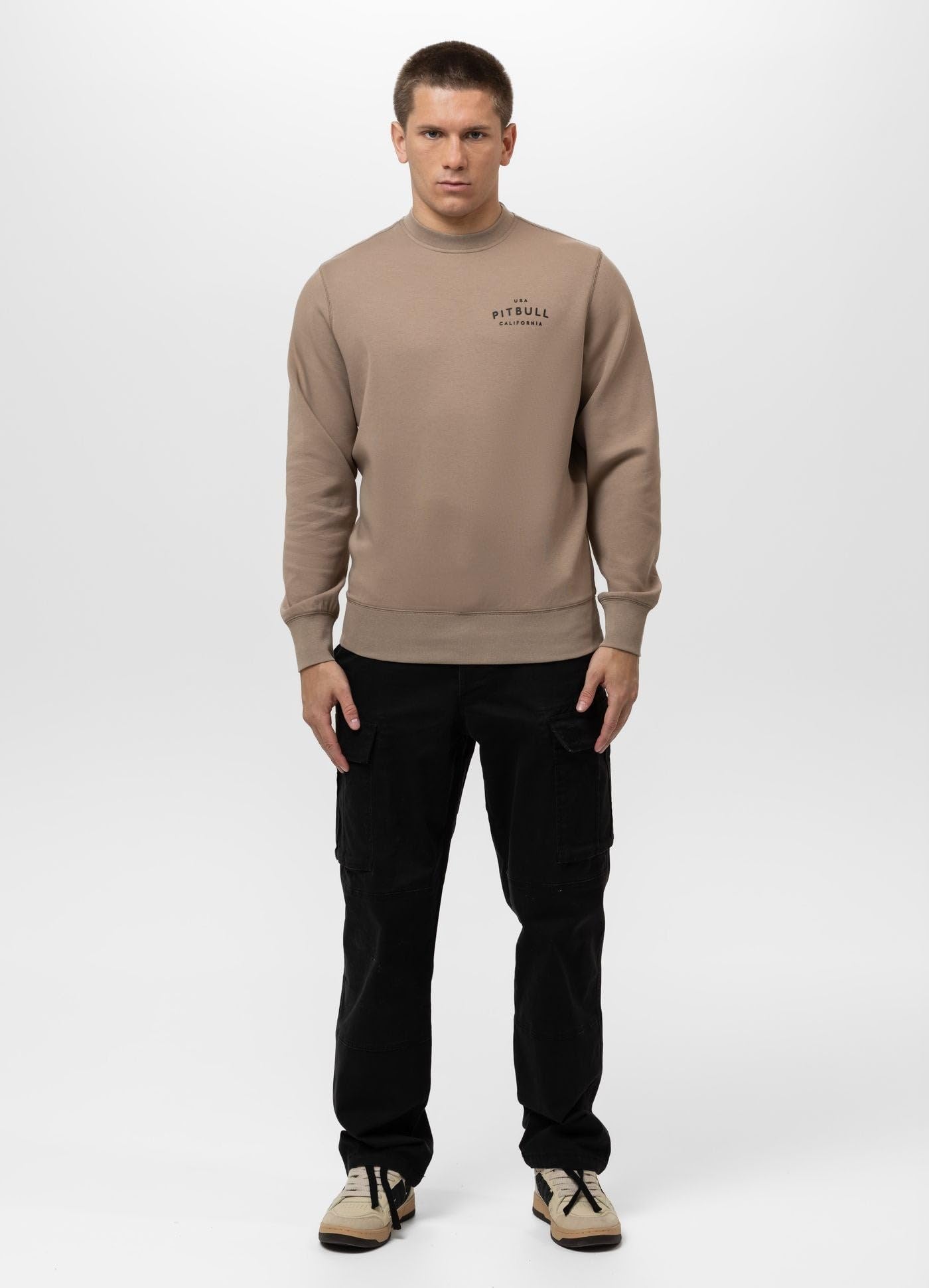 PITBULL - Bluza męska Crewneck Sampson, sweter męski, sportowa bluza z nadrukiem, męska bluza sportowa z długim rękawem