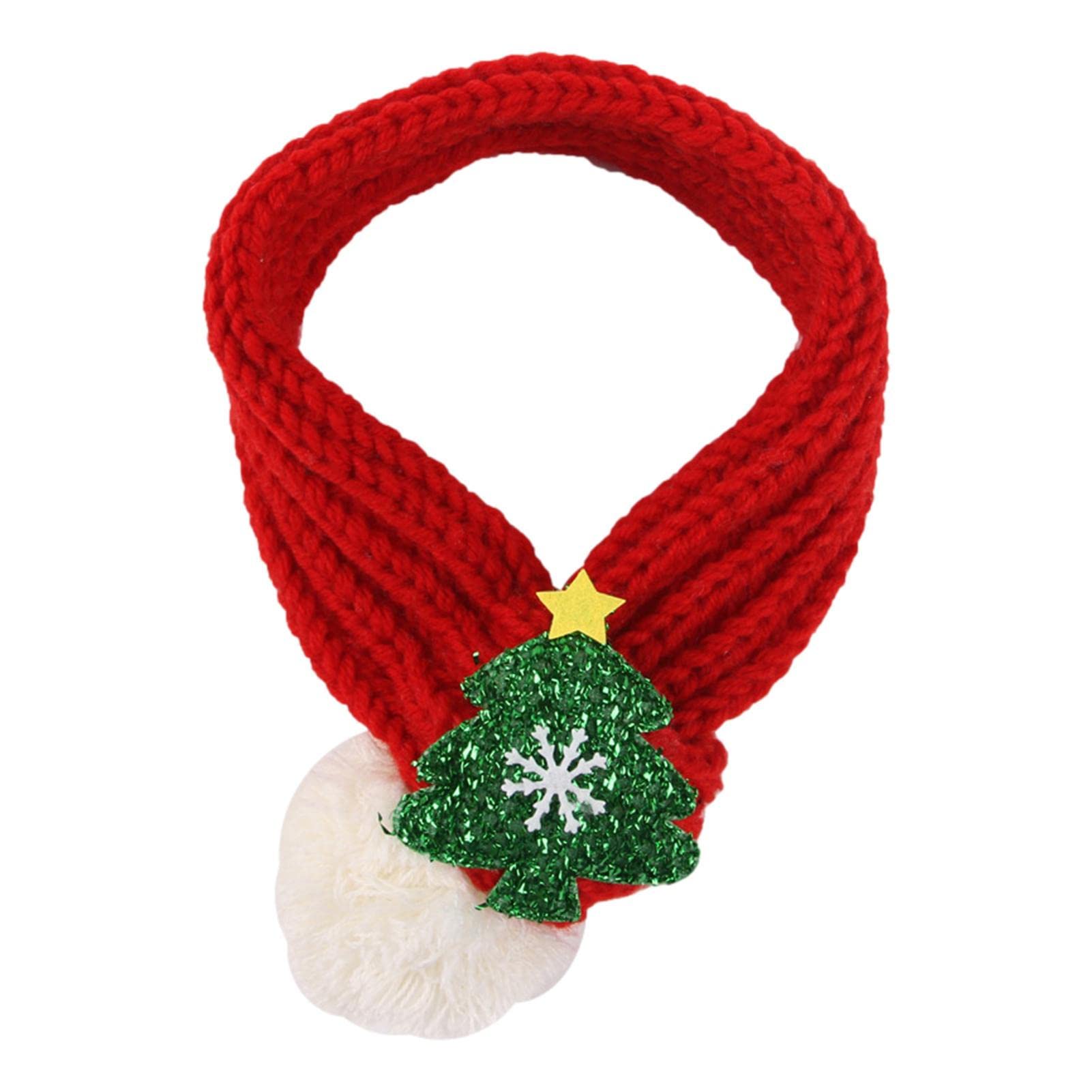 Dog Scarf,Dog Bandana | Winter Neck Warmer Knitted Plush No Knot Design, Create A Christmas Mood for Doll, Dog And Puppy Lambo