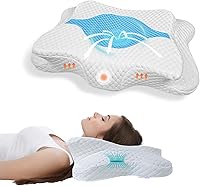 Vista 22 de Almohada cervical para el cuello para aliviar el dolor de dormir, almohadas de espuma viscoelástica de contorno, almohadas ergonómicas para dormir