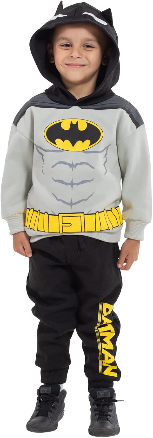 DC Comics Justice League Superman Batman Fleece Pullover Hoodie and Pants Outfit Set Toddler to Big Kid - Image 2