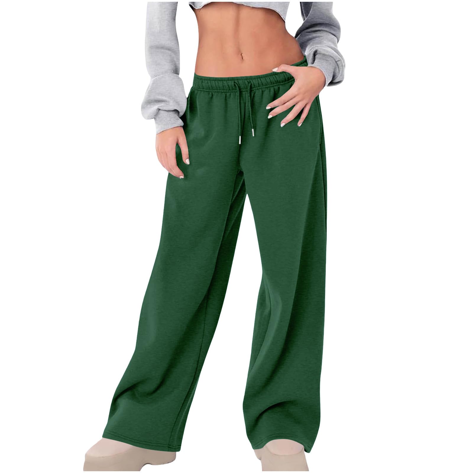 Yourumao Women's #03 Army Green Sweatpants Baggy Joggers Wide Leg Trousers Lounge Pants Sports Tracksuit Bottoms For Gym And Jogging Army Green L
