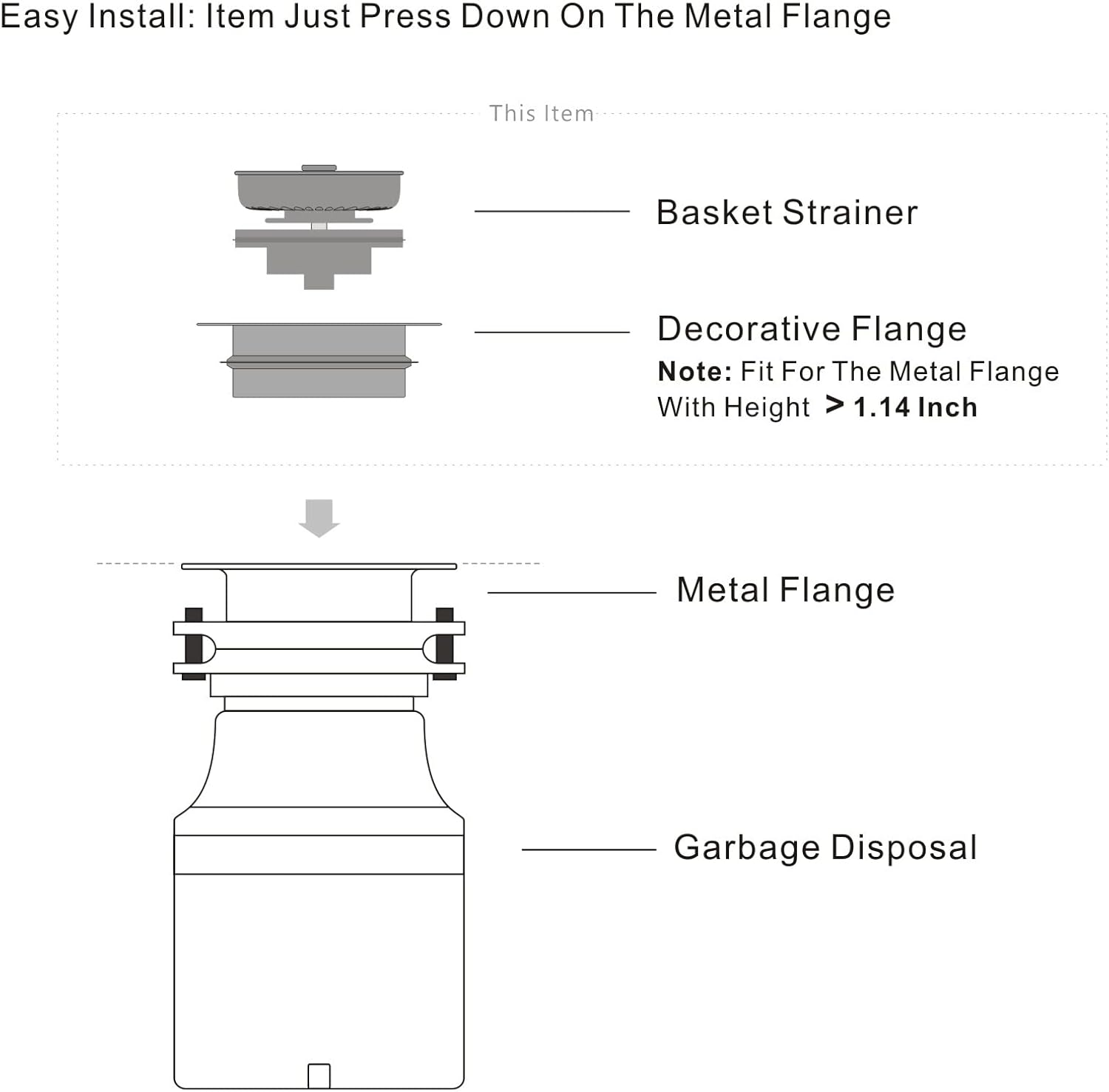 Garbage Disposal Strainer and Stopper with Decorative Disposal Flange in Gray, Matching Gray Granite Kitchen Sink and Faucet, Fit 3.5 Inch Standard Drain Hole - Image 6