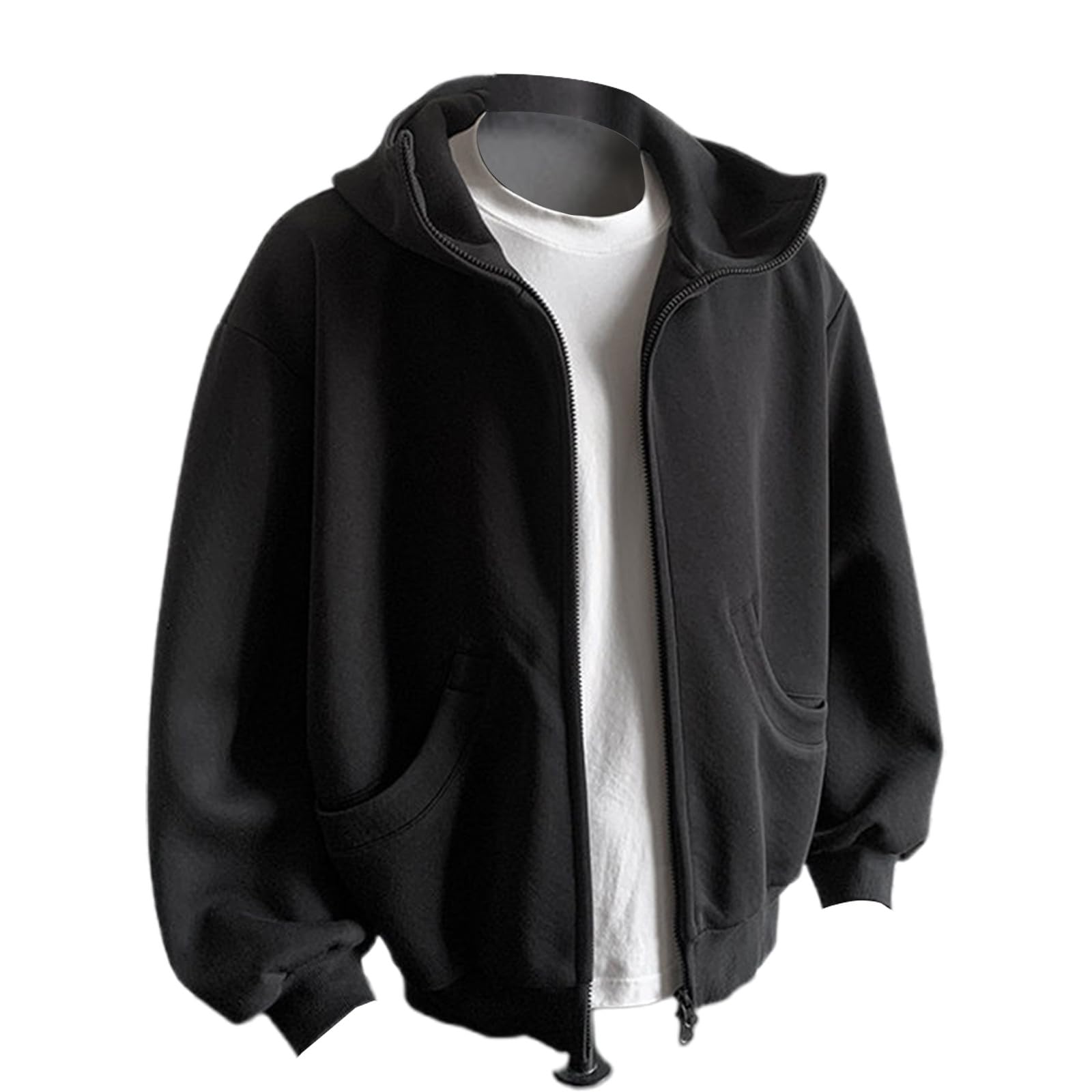 Sudadera con Capucha Hombre Hoodie Sudadera Ligera con Capucha y Cremallera para Hombre diseño Holgado Ideal para Uso Diario y Actividades al Libre