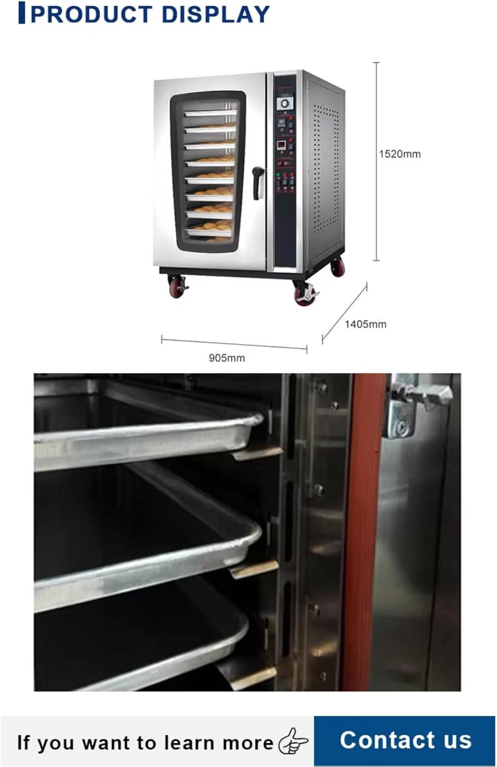 Gas Convection Baking Oven, Commercial Kitchen Oven,Bakery Baking Equipment With Efficient Heat Circulation and Spacious Interior Chamber for Restaurants, Bakeries and Catering Kitchens