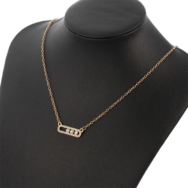Fashion Geometry Iced Out Necklace Shine Cubic Zirconia Women Charm Collar Jewelry Chic Clavicle Party Sweet Accessory Gift3