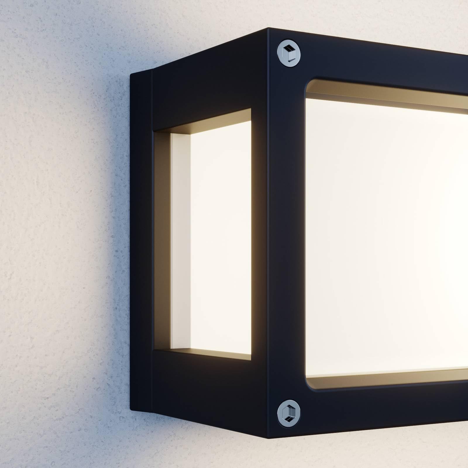 Lucande Applique Exterieur Aurelien à intensité variable (Moderne) en Noir Aluminium (1 lampe,à E27), Murale Luminaire Lampe Jardin Eclairage