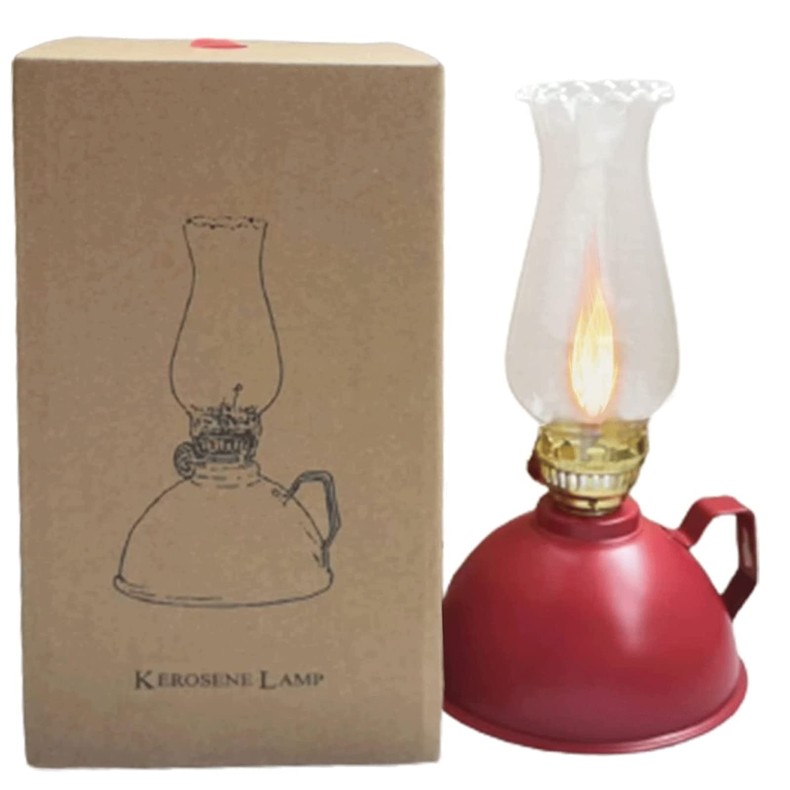 Kerosene Lamps, Kerosene Lantern Home Decor Outdoor Camping Emergency Ligting Patio Decoration(Red,1PCS)