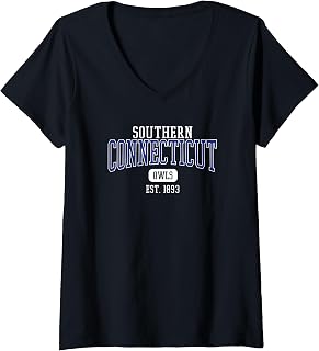 Womens Southern Connecticut State Owls Est. Date V-Neck T-Shirt