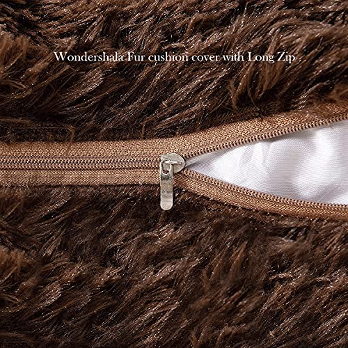 Image of Set of 2 Decorative Throw Pillow /Cushion Covers Pillowcases for Sofa Bedroom Car Cushion (18x18, Brown)