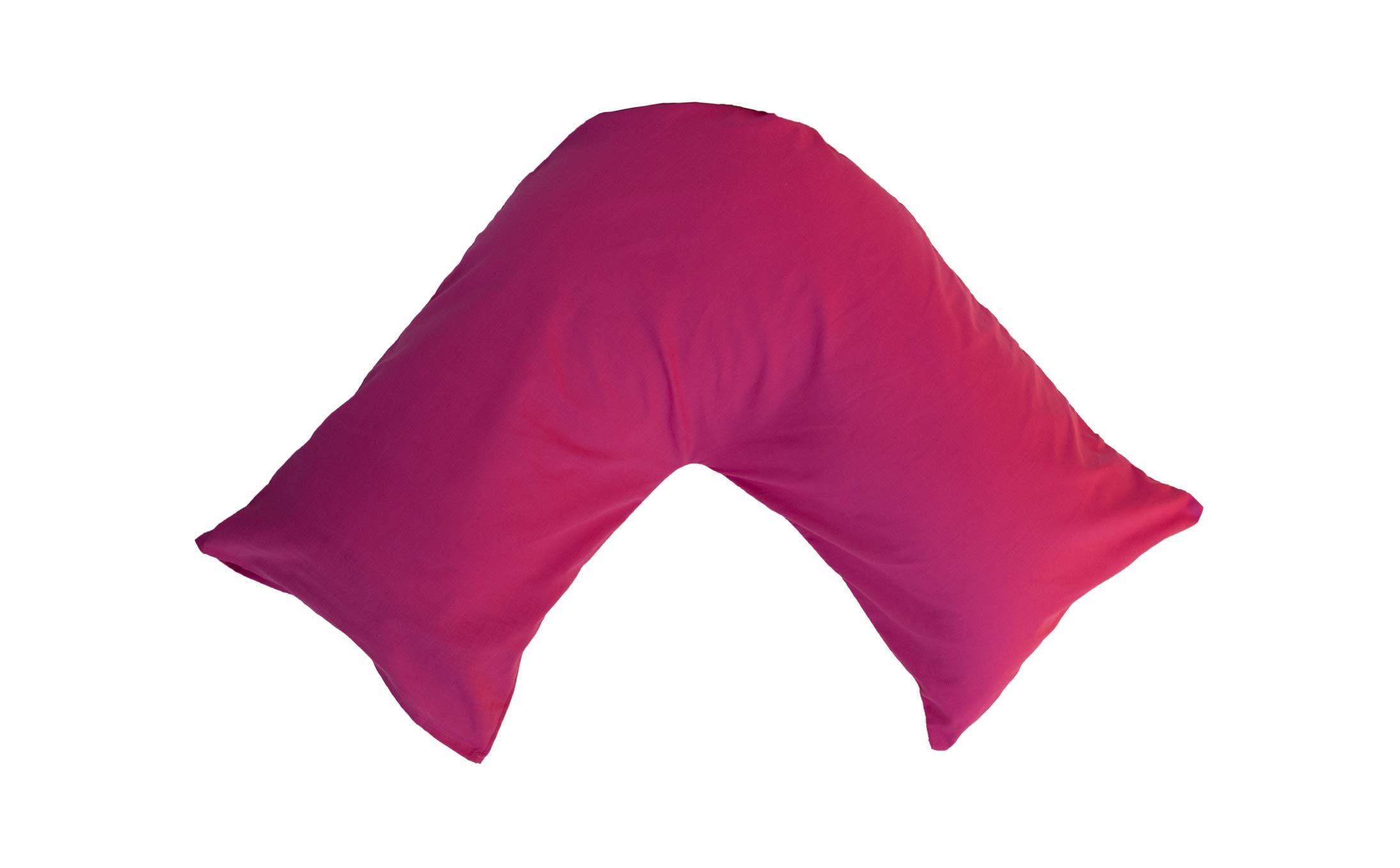 Ar Pink V Shaped Pillowcase Polycotton Back & Neck Support V Orthopedic Nursing Pillow Case (Fuschia)