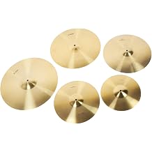 Brass Classic Drum Cymbals Set with Pads and Storage Bag 5PCS 12in 14in 16in 18in 20in