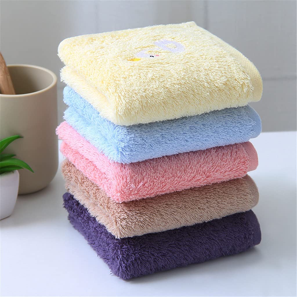 5PCS Children's Towel Pure Cotton Cartoon Children's Face Wash Towel Soft Absorbent and Non-linting (Color : A Size : 5025cm) (A 50 * 25cm)