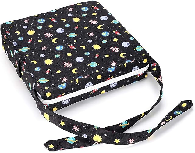 BSTKEY Baby Toddler Kid Infant Demountable Adjustable Washable Booster Seat with Straps Dining Chair Chair Pads Chair Increasing Cushion Travel Storage (Starry Sky)