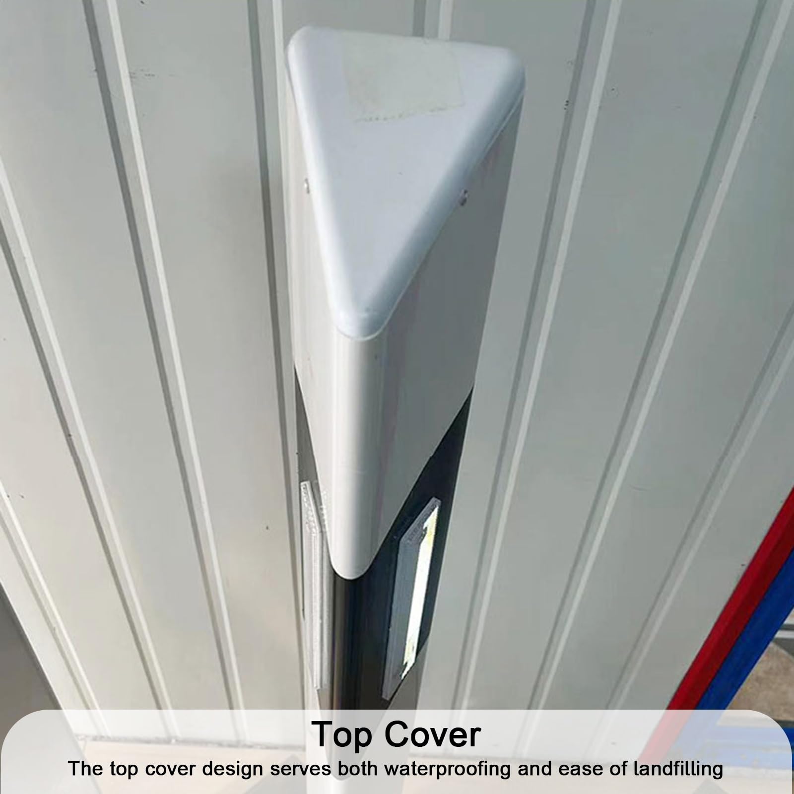 Bolardo de Tráfico, Conos Señalizacion de PVC, Estructura de Prisma Triangular, con Tiras Reflectantes, para Obras de Construcción y Estacionamientos (4 Pcs)