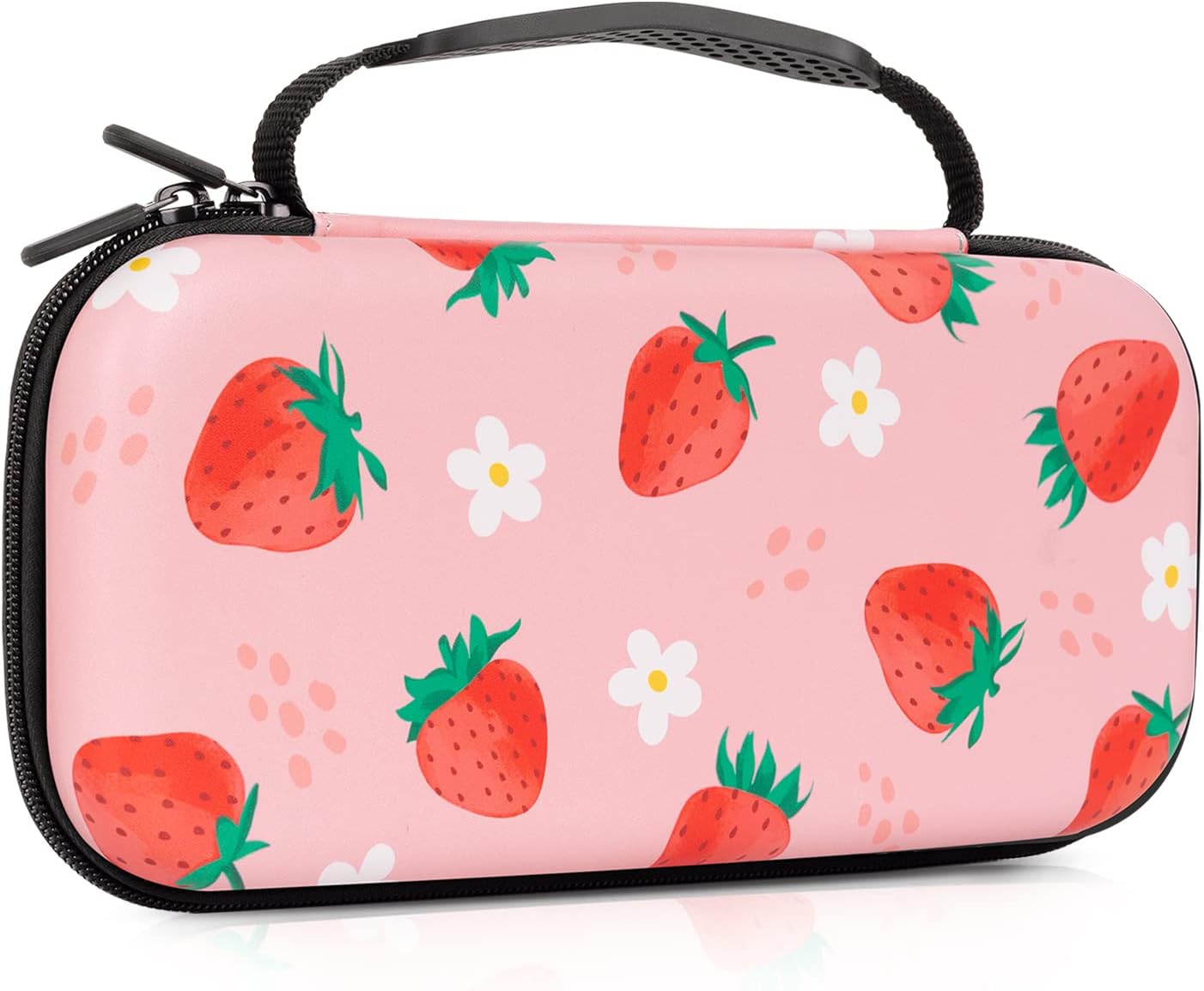 Lokigo New Switch Carrying Case for Nintendo Switch/Switch OLED, Pink Nintendo Switch Case for Girls Boys Protective Hard Shell Portable Travel Switch Bag Case with Pockets for Console & Accessories