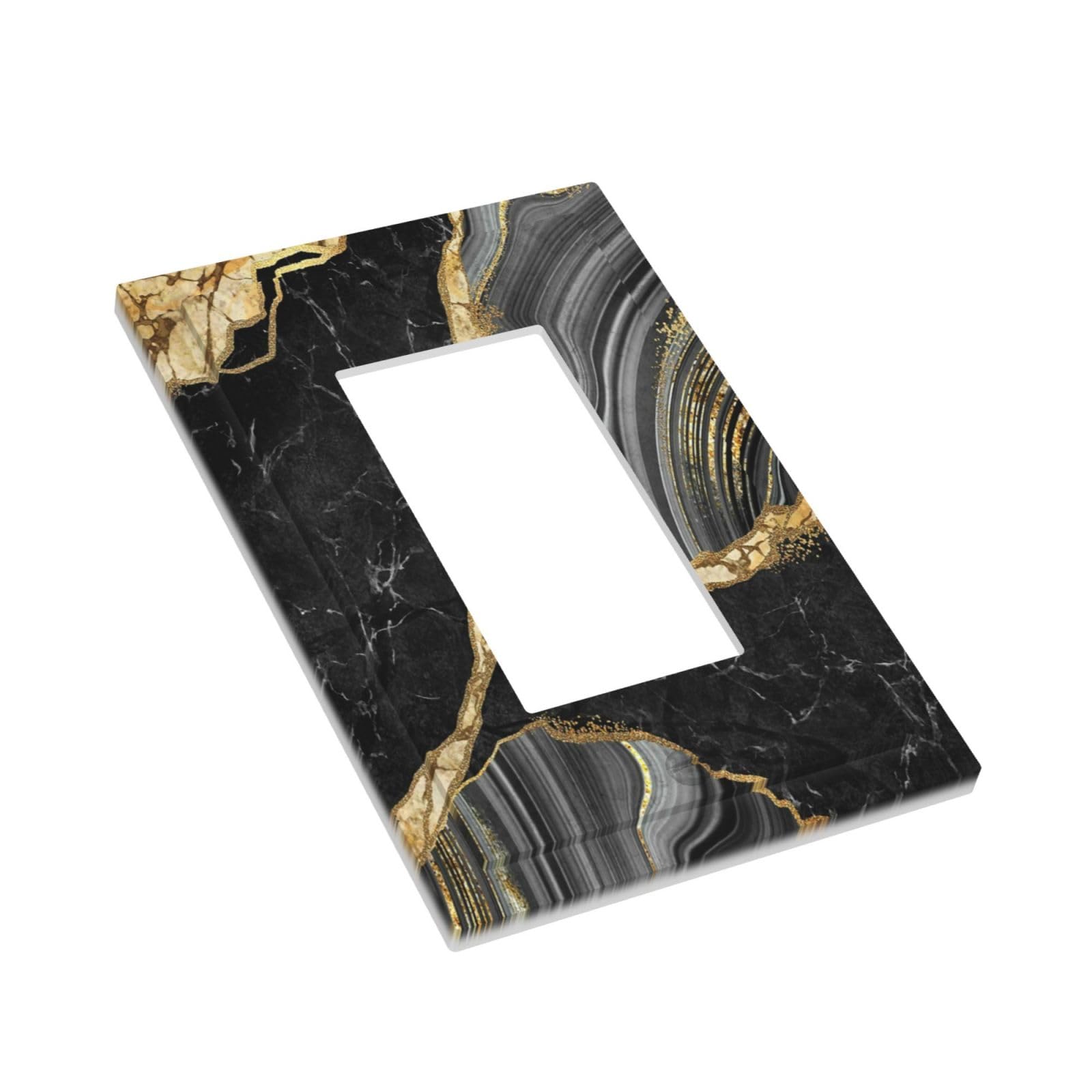 ZERAOKE Marbling Texture Light Switch Cover – 1-Gang Rocker Wall Plate, Polycarbonate, Heat-Resistant & Fade-Resistant – Decorative Single Rocker Switch Plate