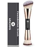 KINGMAS Foundation Brush, Premium Bronzer Makeup Brush, Double Ended Contour Brushes Flat & Angled Round Top for Blending Liquid Powder Concealer Cream Blush