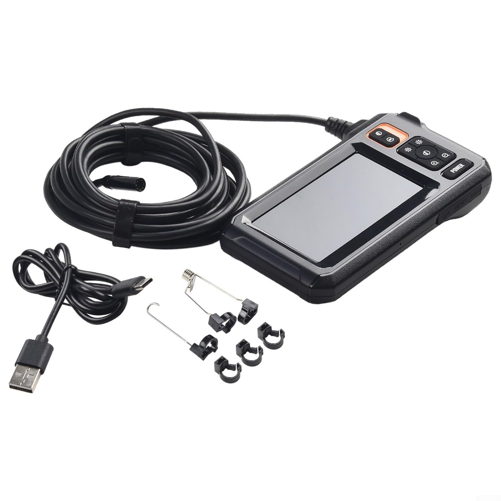 Endoscopio industrial 1080P 4,3" HD, lente de 8 mm, cable IP67,5 m