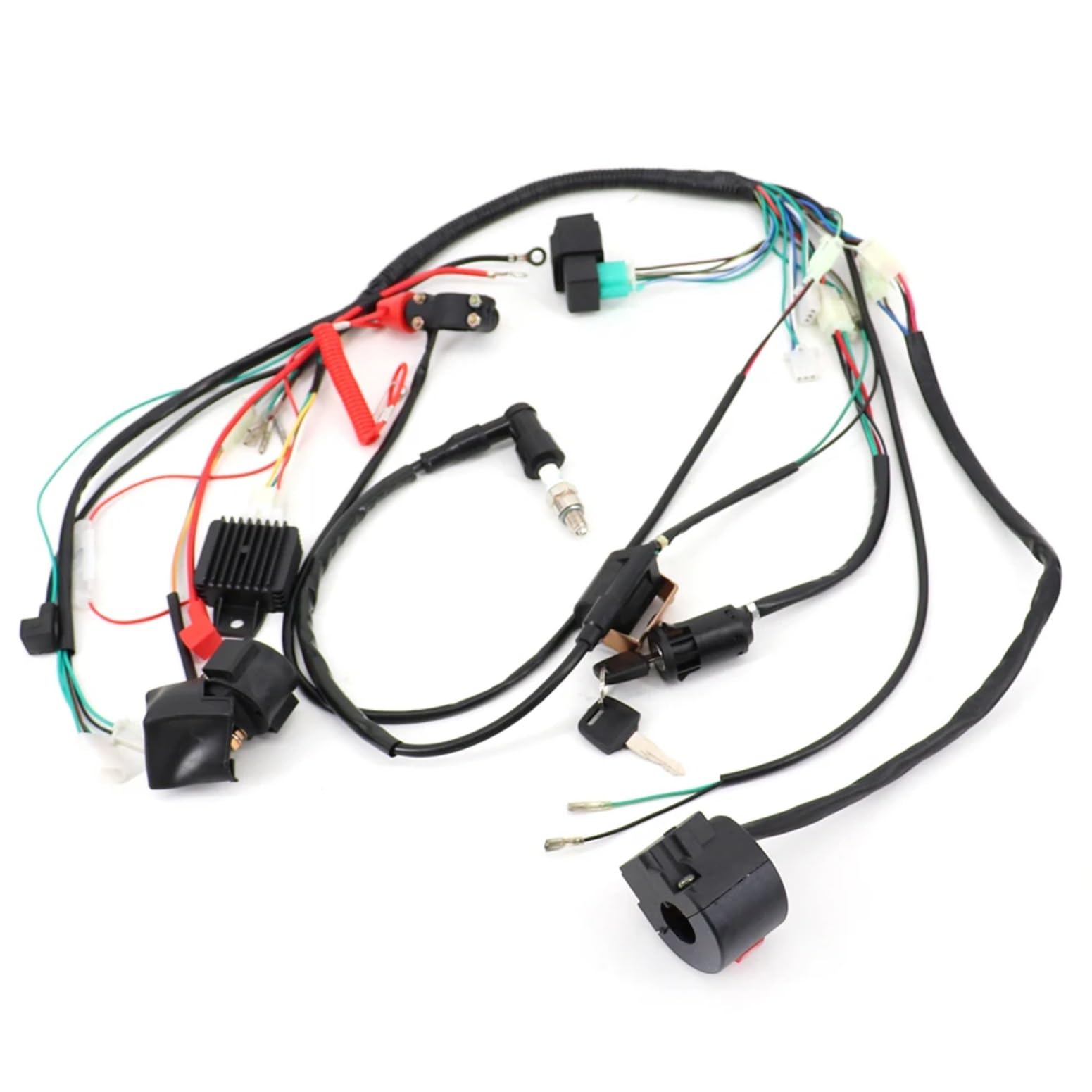 Rectificador Tensión Rectificador De Bobina De Encendido De Solenoide Para Motocicleta Arnés De Cableado Telar De 50cc 110cc Para 125cc PIT Quad Dirt Bike Piezas De Motocicleta ATV(1 set)