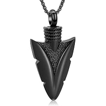 Oinsi Stainless Steel Urn Necklace for Men - Arrowhead Memorial Pendant Cremation Ash Jewelry Bereavement Keepsakes Gift for Loss of a Loved One