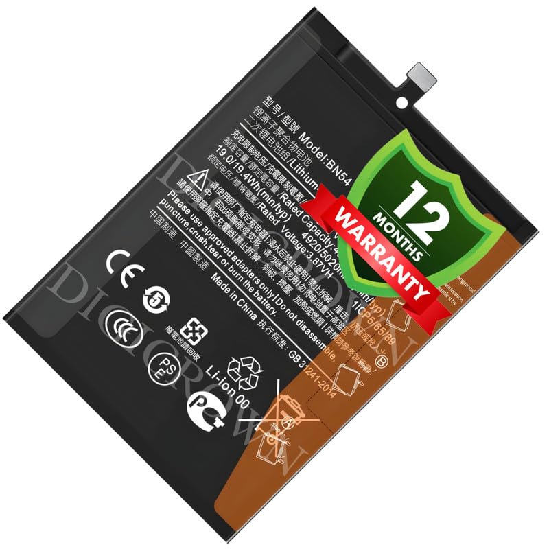Image of Original BN54 Battery Compatible for Xiaomi Redmi Note 9 (Not Compatible for Note 9 4G) | Note 9 5G | Redmi 10X 4G | Redmi 9 Prime | Poco M2 - (5020mAh) - 1 Year Warranty DF7