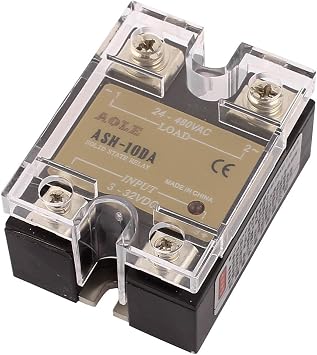 uxcell ASH-10DA 4-32VDC to 24-480VAC 10A Single Phase Solid State Relay | DC to AC Relay