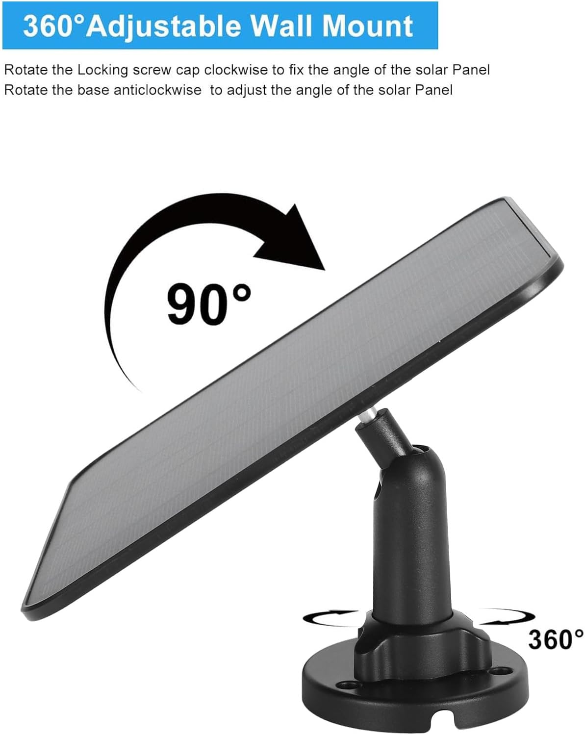 12W Solar Panel for Doorbell, Solar Panel Charger for Nest Doorbell, Video Doorbell 2, Doorbell 3, Video Doorbell 3+, Doorbell 4 Plus, Doorbell 2K Camera