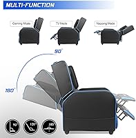 Vista 6 de BOSSIN Silla Reclinable Gaming para Adultos 400lbs Estilo Racing Sofá Grande y Alto Asiento Reclinable de Cuero PU, Lounge Ergonómico Moderno Cómodo