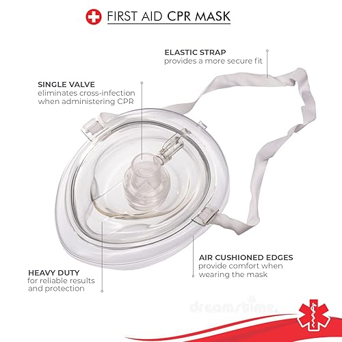 Miniatura 4 de NOVAMEDIC First Aid Adult and Child CPR Rescue Mask, Detachable Single Valve Pocket Resuscitator with Hard Case and Wrist Strap Kit, Red