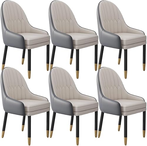 Miniatura 18 de YVYKFZD Sillas de comedor de cuero, juego de sillas de comedor, silla de cocina con patas y respaldo de madera, sillón tapizado, silla auxiliar