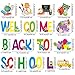 Fovths 17 Pieces Welcome Back to School Yard Sign Lawn Decor Waterproof Back to School Yard Signs with Stakes Giant Outdoor Welcome Party Sign for School Yard Sidewalk (Letter)