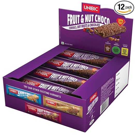 Unibic Snack Bar Fruit & Nut Choco, 12 x 30 g