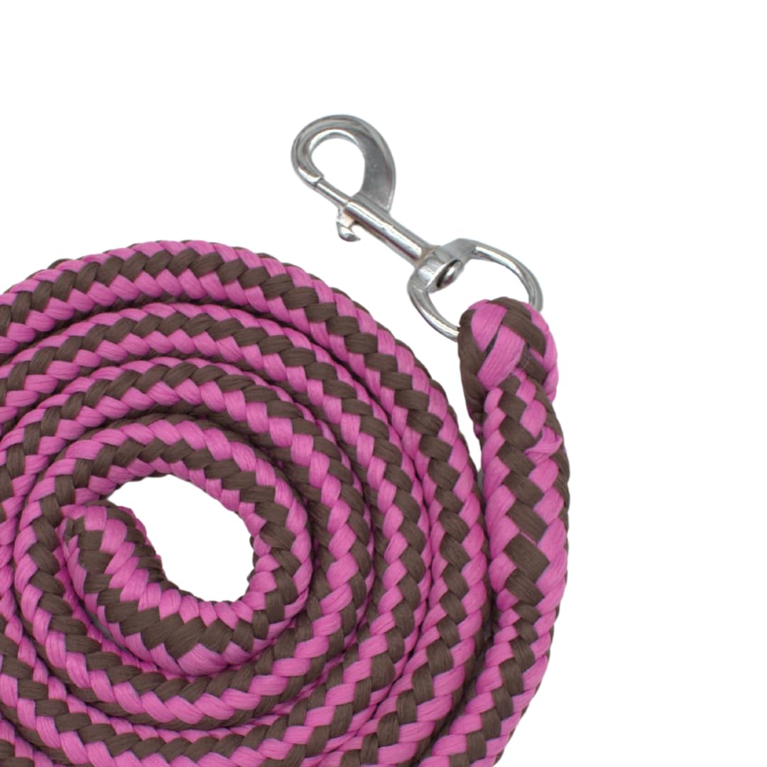 PFIFF 103103 - Set di 3 cavezze Sunny, con cavezze, Maglieria e Frange, Personalizzabile, Colore: Marrone/Rosa