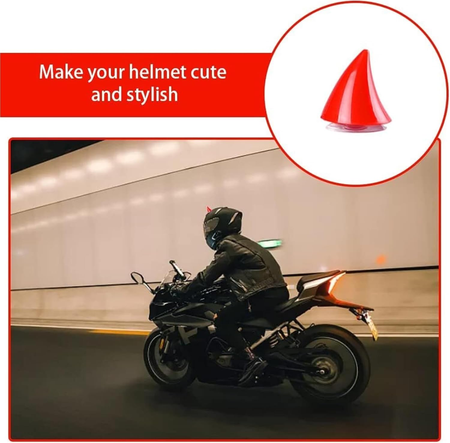 4 PCS Motorcycle Helmet Devil Horns, Suction Cup Mount Accessories for Bikes & E-Bikes, Universal Fit Durability Helmet Decorations